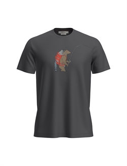 Icebreaker Men's Merino 150 Tech Lite SS Tee BEAR CATCH - Obsidian - Kortærmet uldtrøje